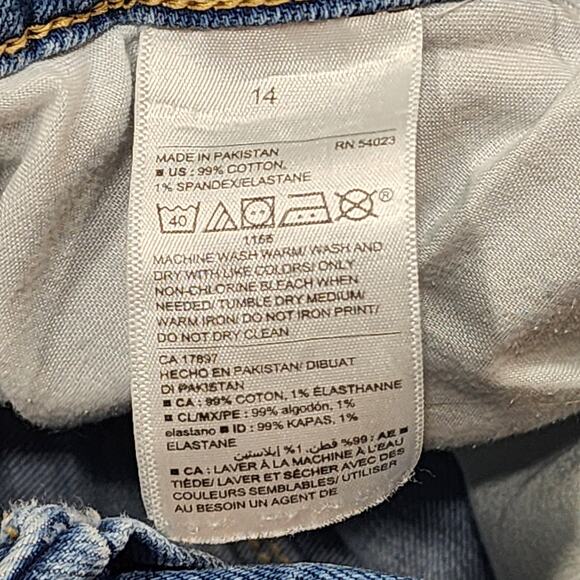 Old Navy Flare Ankle Jeans High Rise Size 14 Medium Wash Raw Hem Stretchy - Picture 7 of 10